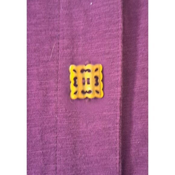 Soft Surroundings Women's M Burgundy 3/4 Sleeve Decorative Buttons/Snaps Tunic - Picture 8 of 13